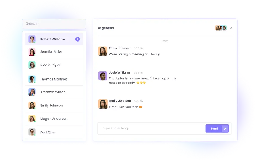 All-In-One Team Chat App All-in-one team chat app enabling staff to track time and collaborate in one place