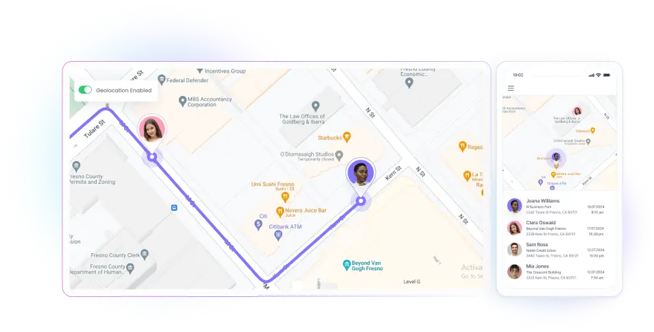 Отслеживайте местоположение сотрудников по GPS GPS-отслеживание сотрудников для удалённых работников
