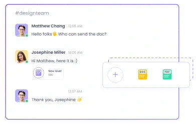 Share Files Through Team Chat All-in-one team chat app for sharing files in work collaboration chat