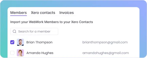 Интеграция учета рабочего времени Xero для синхронизации участников