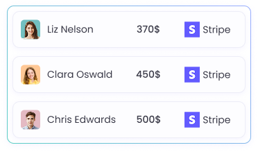 Send individual payments to staff easily with Stripe time tracking integration and quick setup
