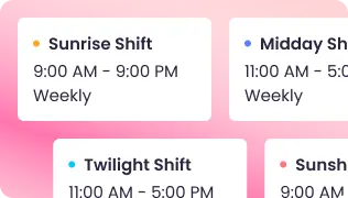 Shift Scheduling with Workforce Analytics Create and adjust employee schedules with workforce analytics for flexible shift management